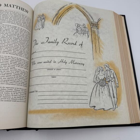 Vintage 1962 Family Bible from Southwestern Company Black 3196 & Bookmarks - Picture 8 of 15